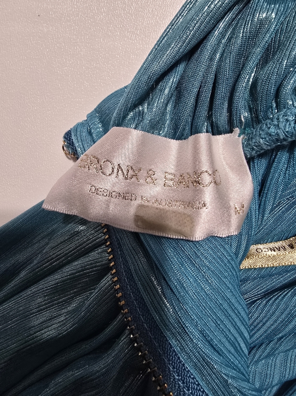 Bronx and Banco Romi Metallic Gown A-line Sleeveless V-neck Size M - Picture 11 of 14